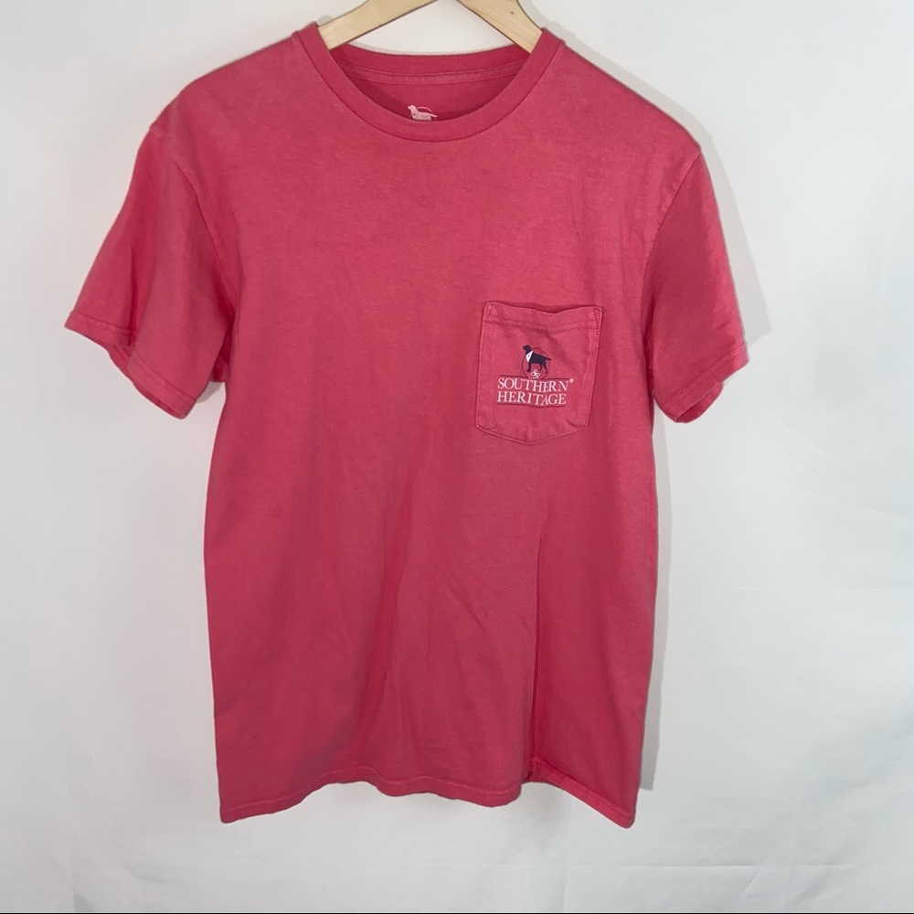Southern Heritage Pink Dog Pocket T Shirt Short Sleeve